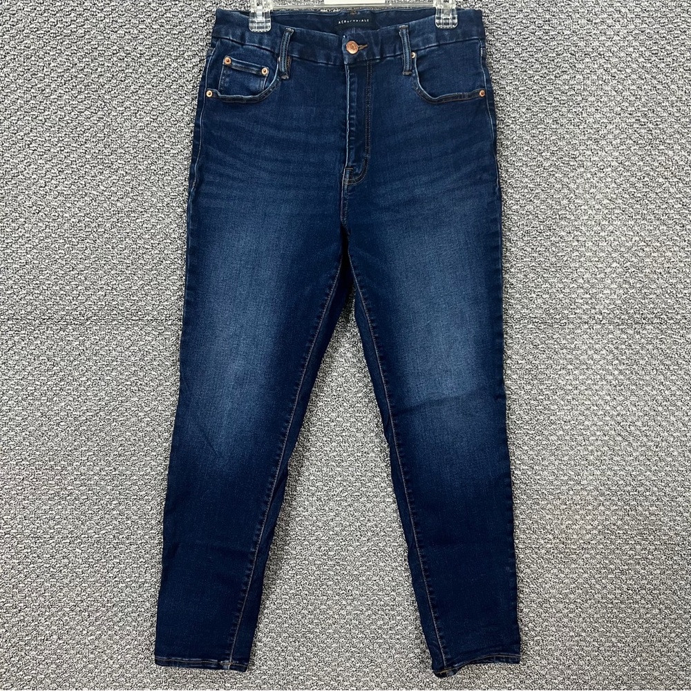 Aeropostale Women's Curvy Jeggings High Rise Jeans - Dark Blue